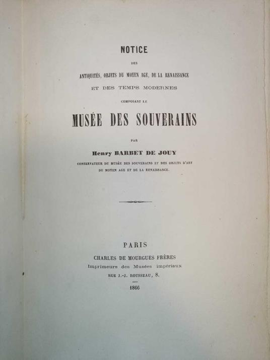 Musée des Souverains - copertina