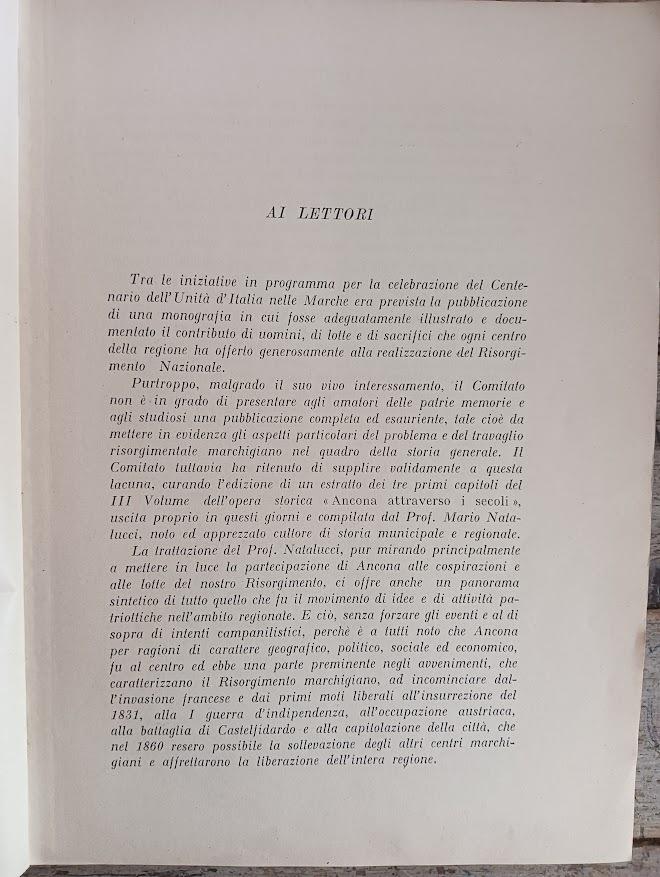 Il contributo di Anonae delle altre città marchigianeal Risorgimento nazionale