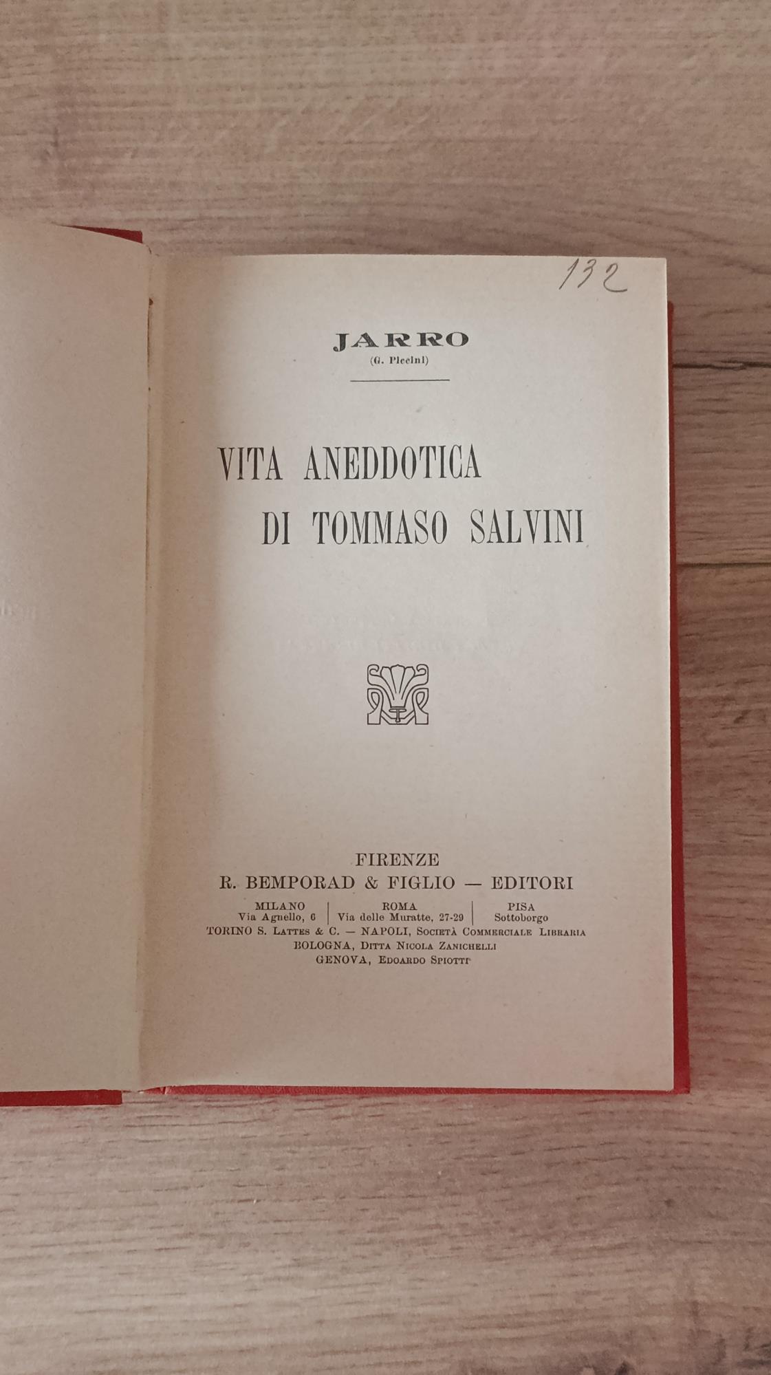 Vita Aneddotica di Tommaso Salvini
