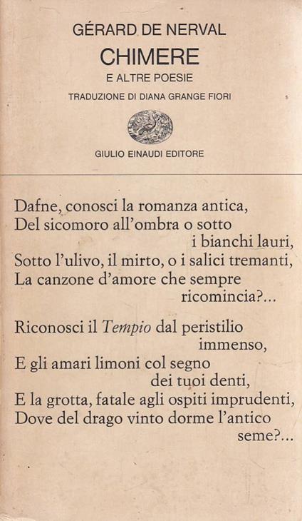 Chimere e altre poesie - Gérard de Nerval - copertina