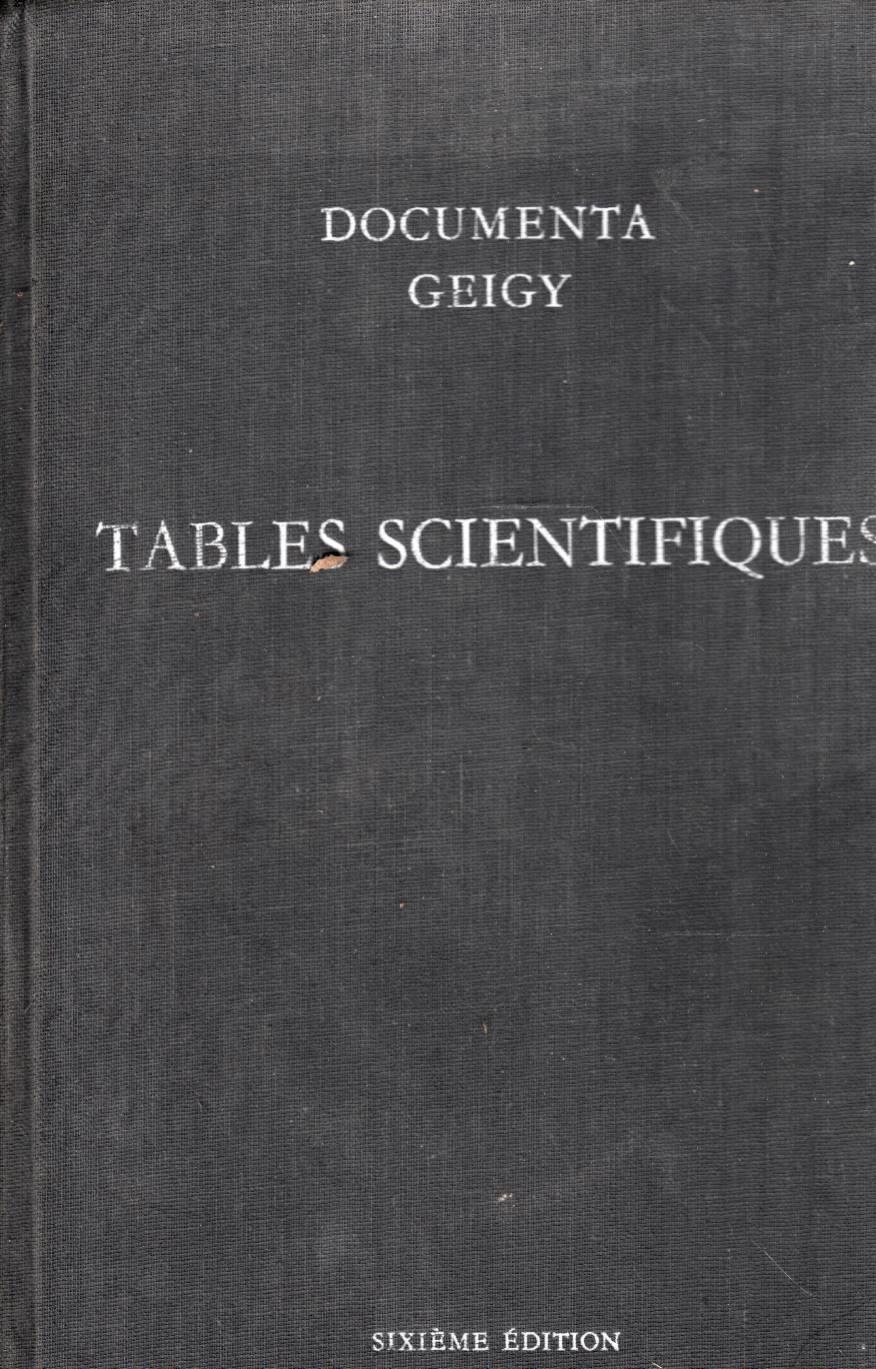 Documenta Geigy tables scientifiques