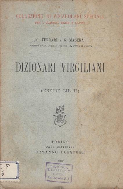 Dizionari Virgiliani (Eneide Lib. II) - copertina