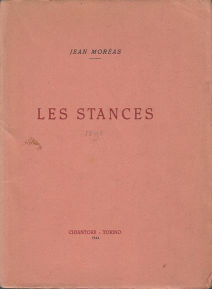 Les stances - Jean Moréas - copertina