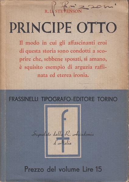Il principe Otto - Robert Louis Stevenson - copertina