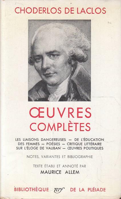 Oeuvres complètes - Pierre Choderlos de Laclos - copertina