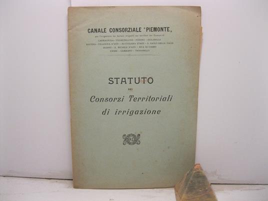 Statuto Dei Consorzi Territoriali Di Irrigazione - copertina