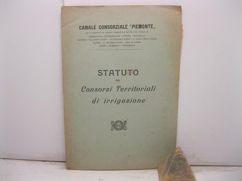Statuto Dei Consorzi Territoriali Di Irrigazione