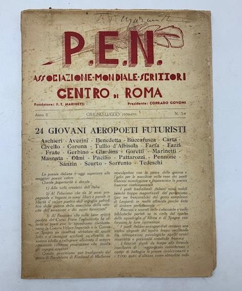 24 Giovani aeropoeti futuristi. P.E.N. Associazione mondiale scrittori Centro di Roma - copertina