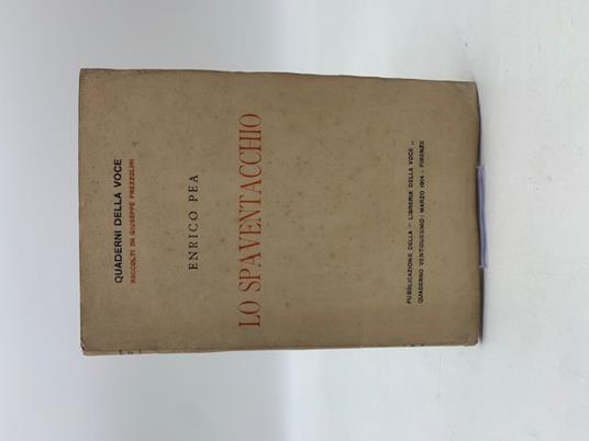 Lo spaventacchio - Enrico Pea - copertina