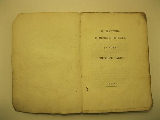 Il mattino, il meriggio, il vespro e la notte di Giuseppe Parini - Giuseppe Parini - copertina