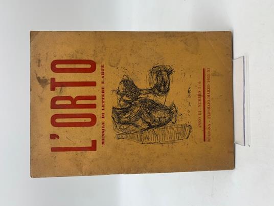 L' orto. Mensile di lettere e arte, anno III, n. 5-6, febbraio-marzo 1933 - Umberto Saba - copertina