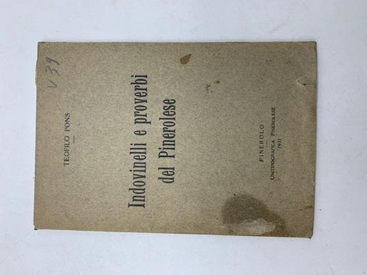 Indovinelli e proverbi del Pinerolese - copertina