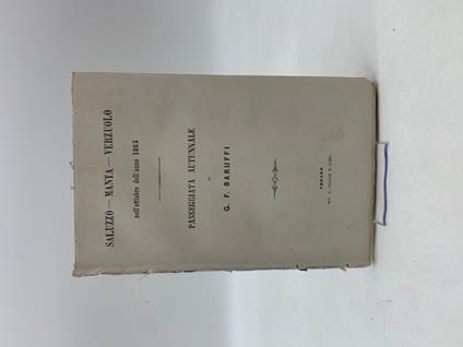 Saluzzo Manta Verzuolo nell'ottobre dell'anno 1863. Passeggiata autunnale - Giuseppe Filippo Baruffi - copertina