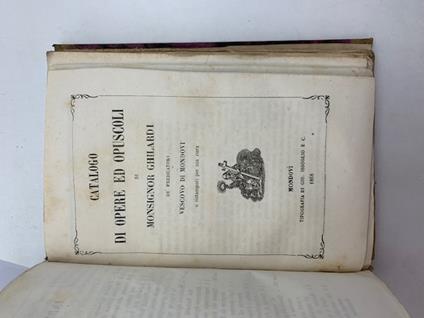 Catalogo di opere ed opuscoli di Monsignor Ghilardi de' Predicatori vescovo di Mondovi' - copertina