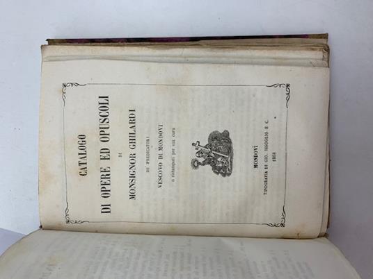 Catalogo di opere ed opuscoli di Monsignor Ghilardi de' Predicatori vescovo di Mondovi' - copertina