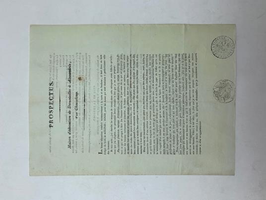 Prospectus. Maison d'education de Demoiselles a Alexandrie, rue Chasseloup - copertina