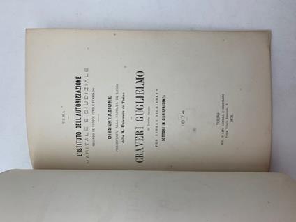 L' istituto della autorizzazione maritale e giudiziale secondo il codice civile italiano. Dissertazione presentata alla Facolta' di Leggi della R. Universita' di Torino - copertina