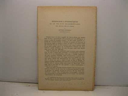 Ricostruzione e interpretazione di un rilievo frammentario del Museo delle Terme - Goffredo Bendinelli - copertina