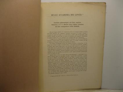 Escursione paleoetnologica nell'Italia superiore. Relazione a S. E. il Ministro della Pubblica Istruzione - copertina