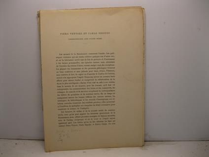 Piero Vettori et Carlo Sigonio. Correspondance avec Fulvio Orsini - copertina