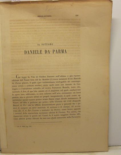 Il pittore Daniele da Parma - A. Ronchini - copertina