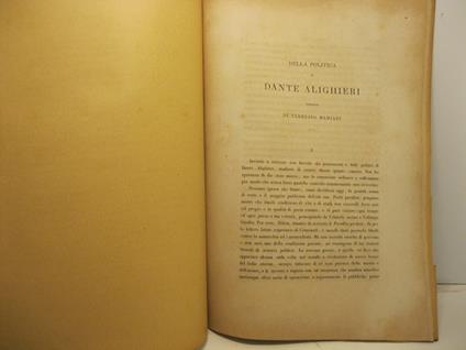 Della politica di Dante Alighieri. Discorso - Terenzio Mamiani - copertina