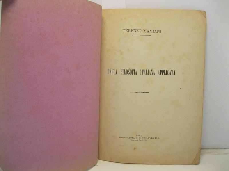 Della filosofia italiana applicata