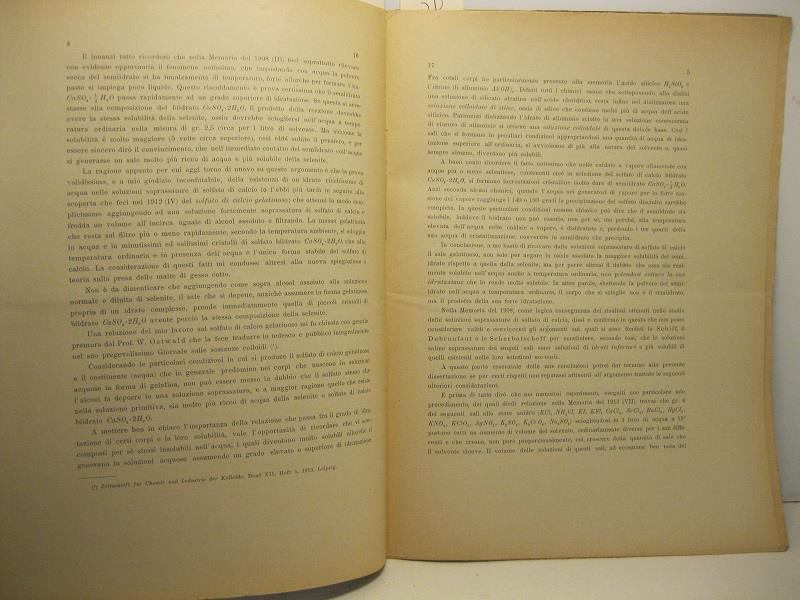 Opposizione al concetto dei chimici sulla solubilita' del solfato di calcio semiidrato. Memoria letta nella sessione del 27 aprile 1924