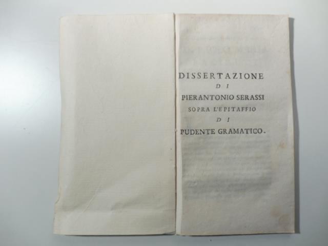 Dissertazione sopra l'epitaffio di Pudente Gramatico