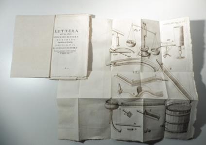 Lettera del sig. abbate Giovanni Battara di Rimino professore di filosofia scritta al P. Ab. D. Angelo Calogera' intorno ad alcune sperienze spettanti all'idrostatica sotto il di' 20 aprile 1765 - copertina