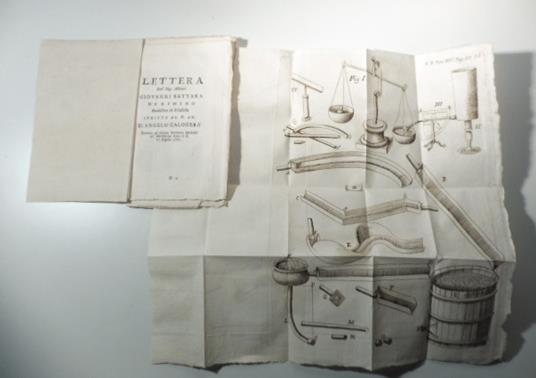 Lettera del sig. abbate Giovanni Battara di Rimino professore di filosofia scritta al P. Ab. D. Angelo Calogera' intorno ad alcune sperienze spettanti all'idrostatica sotto il di' 20 aprile 1765 - copertina
