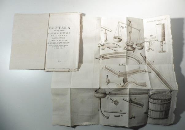 Lettera del sig. abbate Giovanni Battara di Rimino professore di filosofia scritta al P. Ab. D. Angelo Calogera' intorno ad alcune sperienze spettanti all'idrostatica sotto il di' 20 aprile 1765
