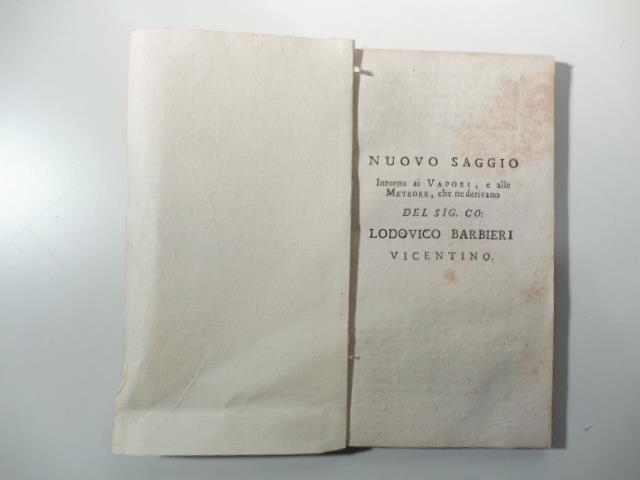 Nuovo saggio intorno ai vapori e alle meteore che ne derivano