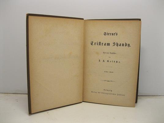 Sterne's Tristram Shandy Aus dem Englischen von F. A. Gelbcke - Laurence Sterne - copertina