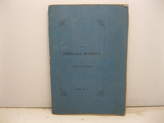 La Germania moderna - Carlo De Cesare - copertina