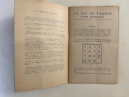 Le Jeu de taquin. Etude elementaire - copertina