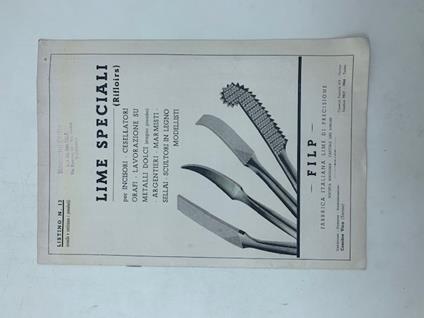 FILP. Fabbrica italiana lime di precisione. Lime speciali. Listino n. 12 - copertina