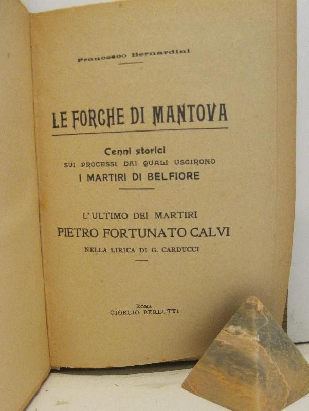 Le forche di Mantova. Cenni storici sui processi dai quali uscirono i martiri di Belfiore. L'ultimo dei martiri Pietro Fortunato Calvi nella lirica di G. Carducci