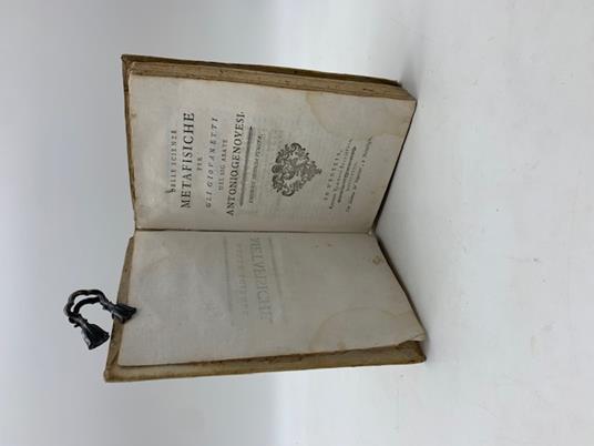 Delle scienze metafisiche per gli giovanetti. Edizione seconda veneta - Antonio Genovesi - copertina