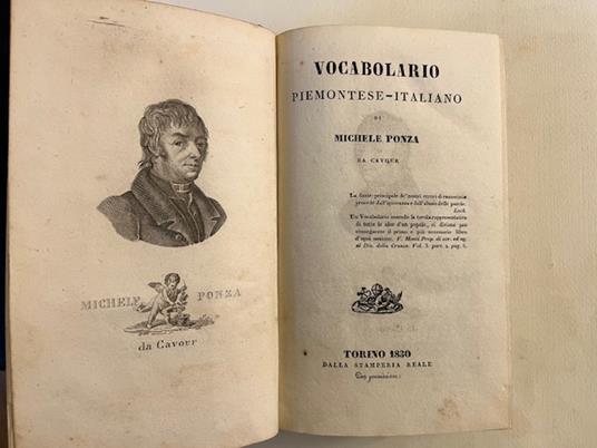 Vocabolario piemontese-italiano - Michele Ponza - copertina