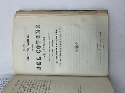 Breve istruzione popolare per l'uso del cotone nelle medicazioni dedicata... ai fratelli lombardi feriti nelle memorande giornate di marzo 1848 - copertina