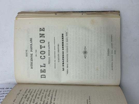 Breve istruzione popolare per l'uso del cotone nelle medicazioni dedicata... ai fratelli lombardi feriti nelle memorande giornate di marzo 1848 - copertina