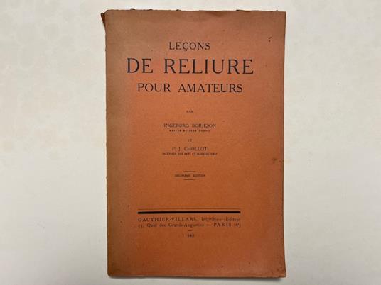 Lecons de reliure pour amateurs. Deuxieme edition - copertina