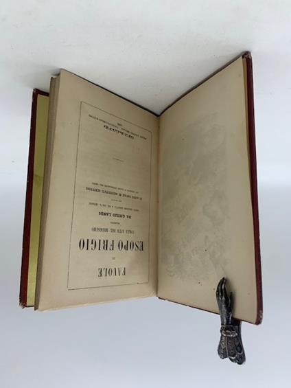 Favole di Esopo Frigio colla vita del medesimo. Tradotta da Giulio Landi. Nuova edizione ridotta a più colta lezione con aggiunta di altre favole di accreditati scrittori con incisioni in legno intercalate nel testo - Esopo - copertina