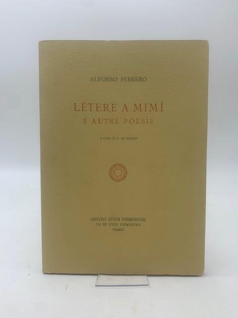 Lettere a MImì e autre poesie - Alfonso Ferrero - copertina