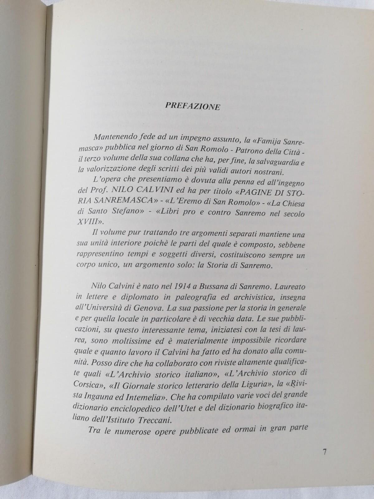 Pagine Di Storia Sanremasca Libro Nilo Calvini Chiesa S. Stefano Sanremo Bauma