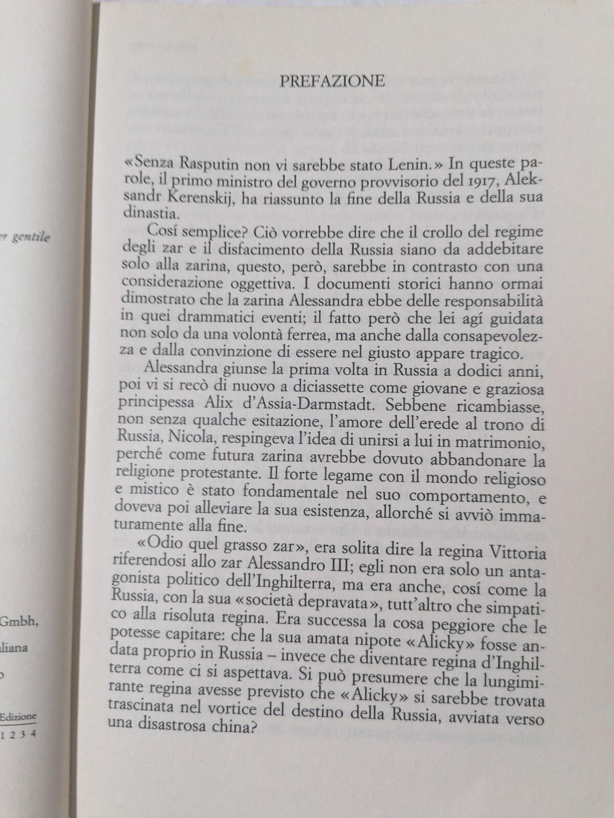 Alessandra Tragedia E Fine Dell'Ultima Zarina Libro Heresch Mursia 1995 Russia