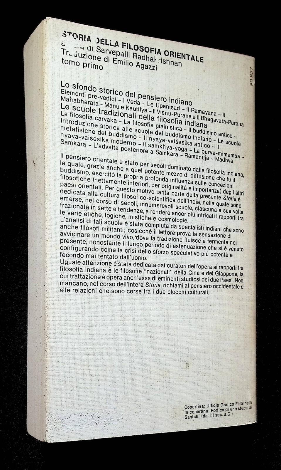 Storia Della Filosofia Orientale Tomo Primo Sarvepalli Radhakrishnan Feltrinelli