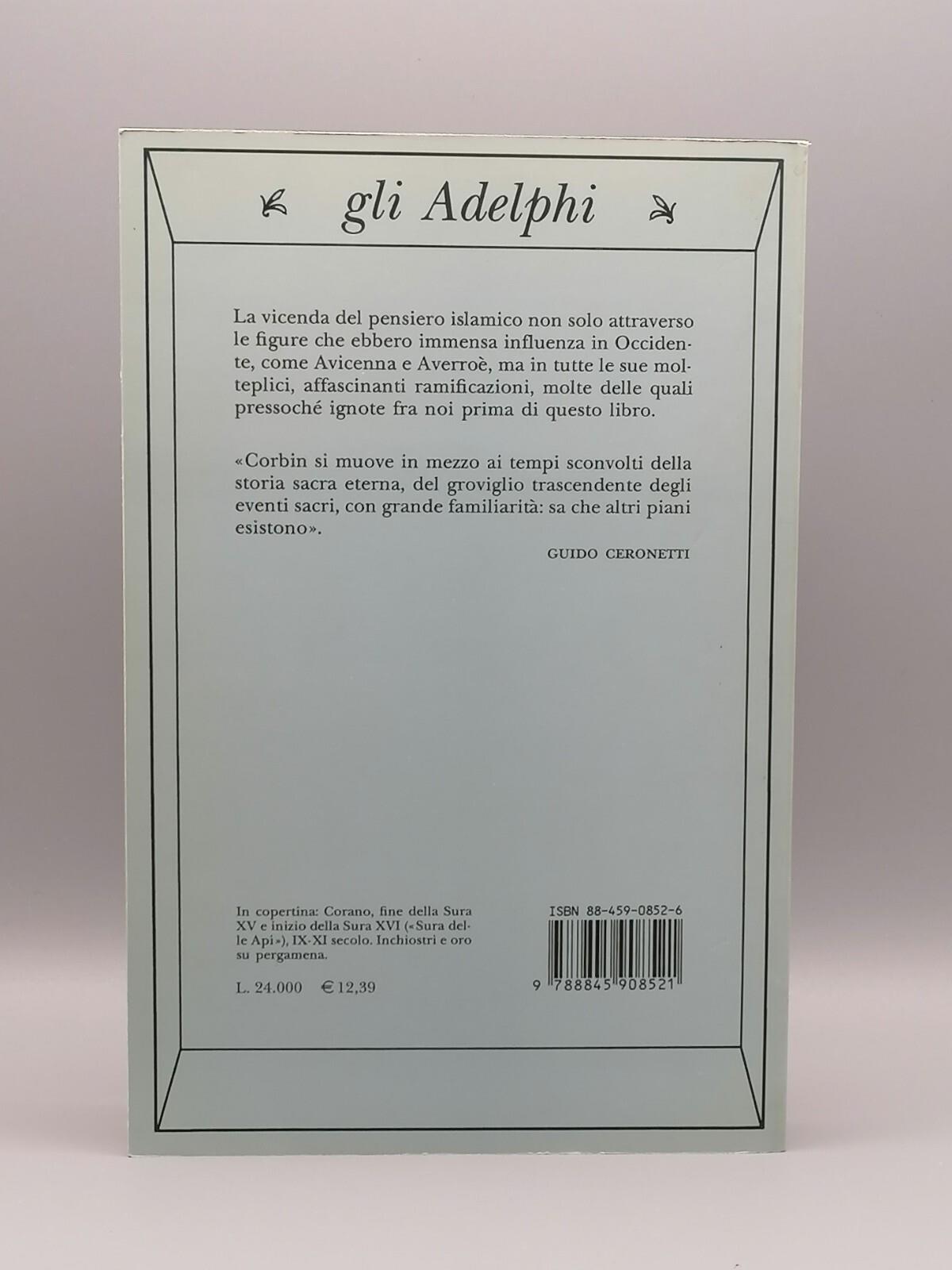 Storia Della Filosofia Islamica Libro Henry Corbin Adelphi 2 Edizione 8845908526