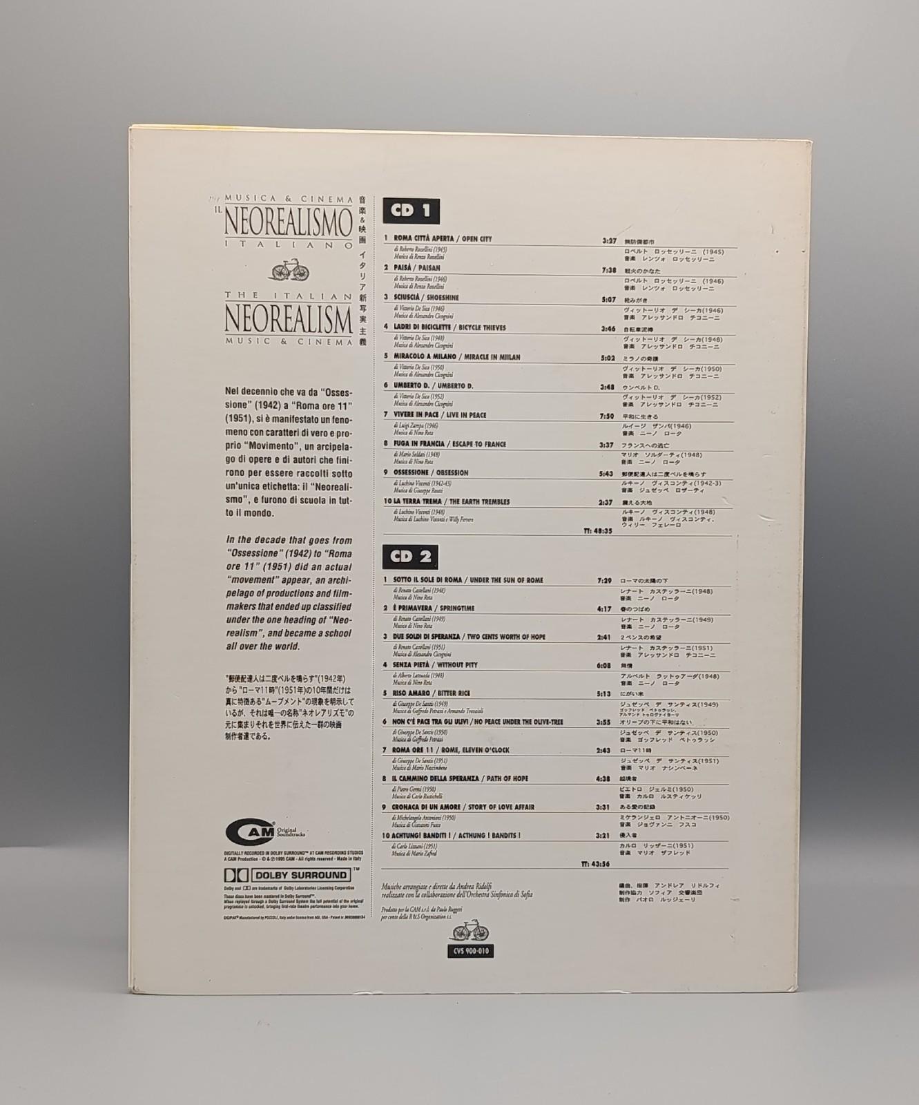 Musica & Cinema il Neorealismo Italiano Neorealism Lizzani 2 CD CAM + Libro Raro